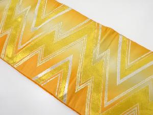 アンティーク　幾何学模様織り出し　暈し全通袋帯（着用可）